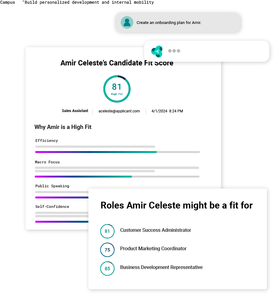 Predict fit for internal moves with Cangrade's assessment and Internal Talent Marketplace and hiring solutions for campus hiring and recruitment