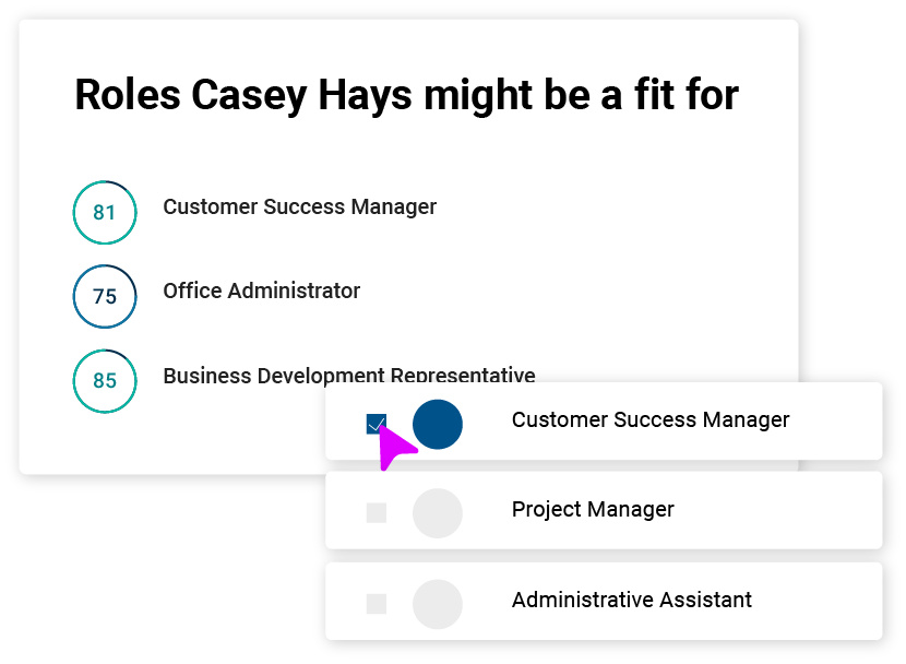 Cangrade's Candidate Matching  is one of Cangrade's hiring solutions for matching the right talent to the right role.